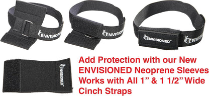 Premium Cinch Straps with Stainless Steel Metal Ring (Buckle), Reusable Durable Hook and Loop, Multipurpose Securing Straps 3/4" X 8" - 8 Pack plus 2 Bonus Origional Cinch Straps
