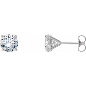 14K White 5/8 CTW Lab-Grown Diamond 4-Prong Stud Earrings Ethereal Legacy Boutiques