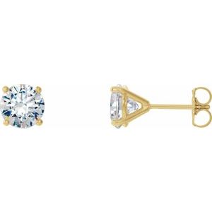 14K Yellow 1 1/2 CTW Lab-Grown Diamond 4-Prong Stud Earrings Ethereal Legacy Boutiques