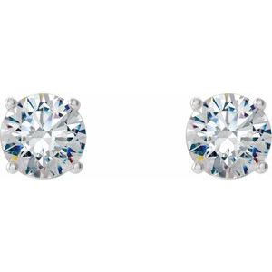 14K White 1 CTW Lab-Grown Diamond 4-Prong Stud Earrings Ethereal Legacy Boutiques