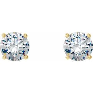 14K Yellow 1 1/2 CTW Lab-Grown Diamond 4-Prong Stud Earrings Ethereal Legacy Boutiques