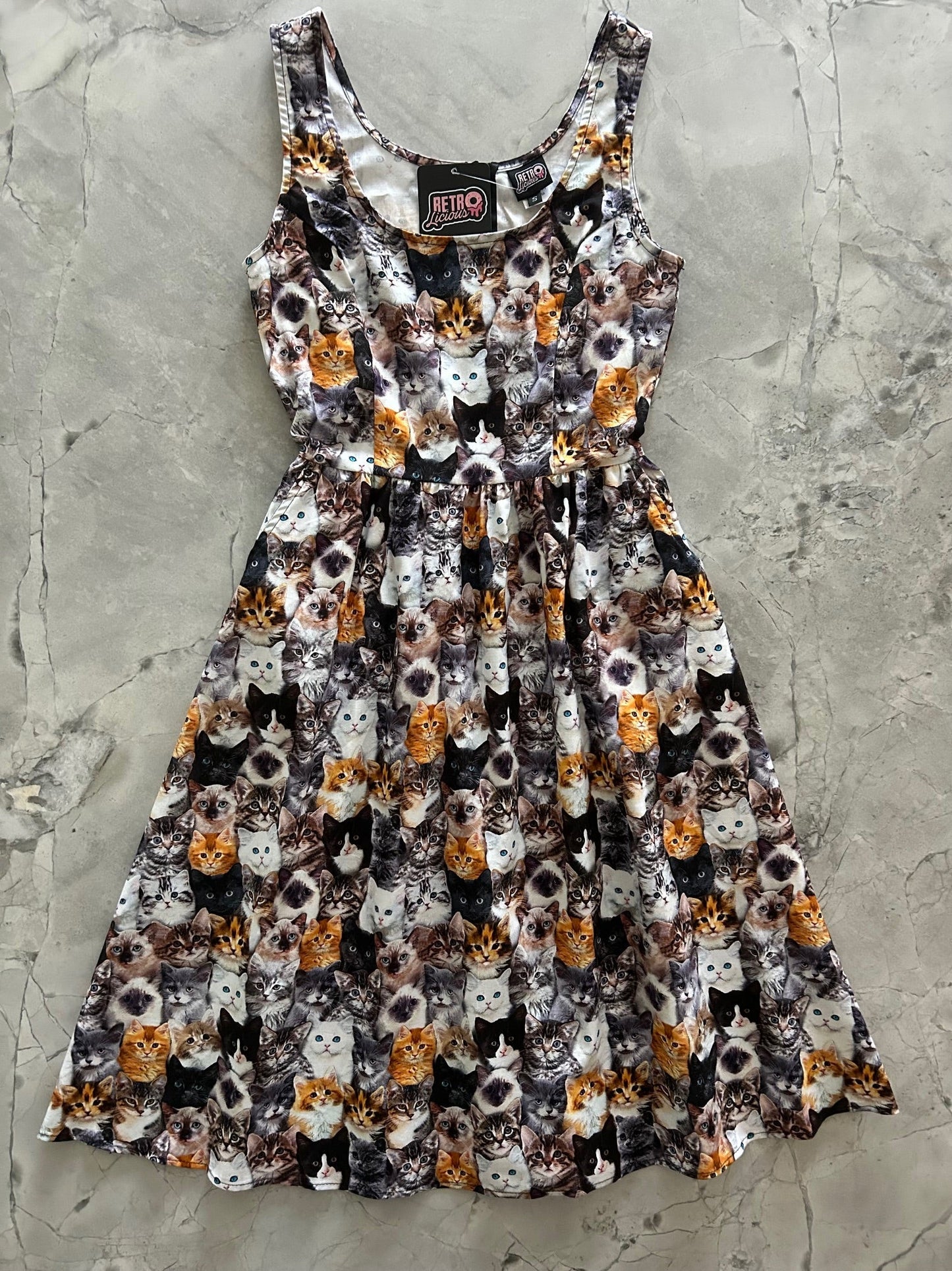 Realistic Cats Fit & Flare Dress Retrolicious