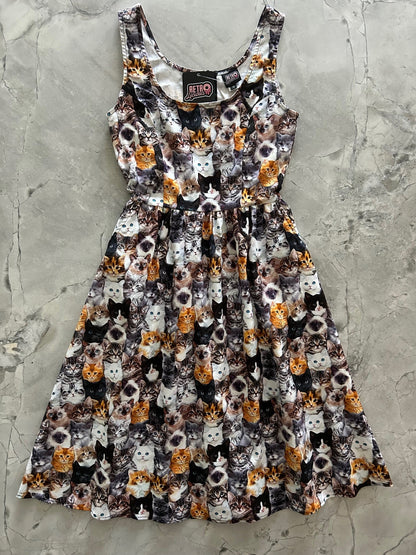 Realistic Cats Fit & Flare Dress Retrolicious