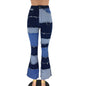 Patchwork high-rise flared jeans See size chart under “more details” The Fashion Celestial