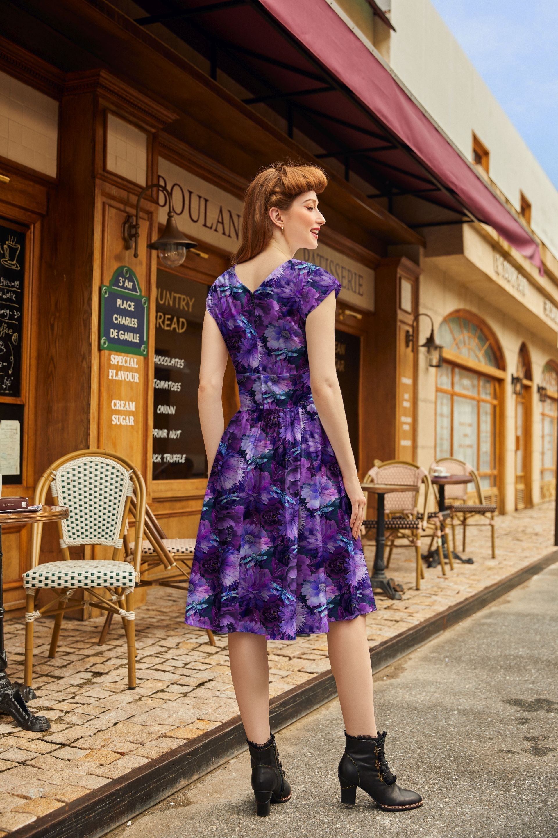 Dragonfly Floral Greta Dress Retrolicious