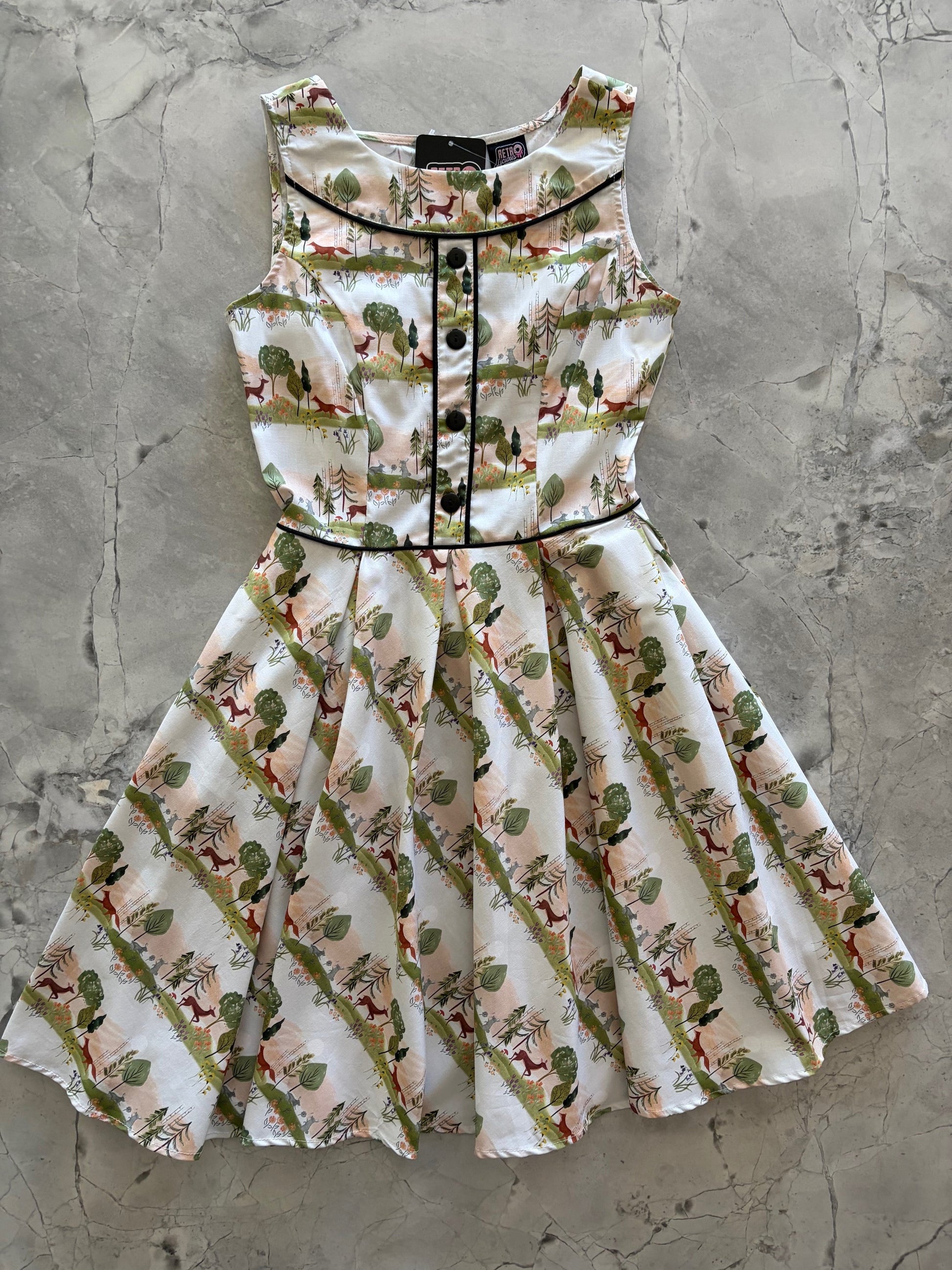Elizabeth Dress in Woodland Sunset Retrolicious