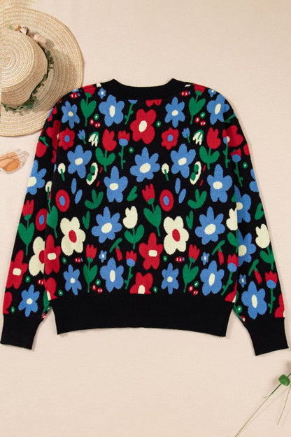Floral Buttoned V-Neck Cardigan Sweater Shop Style & More | Fresh Looks, Everyday Deals & Free Shipping