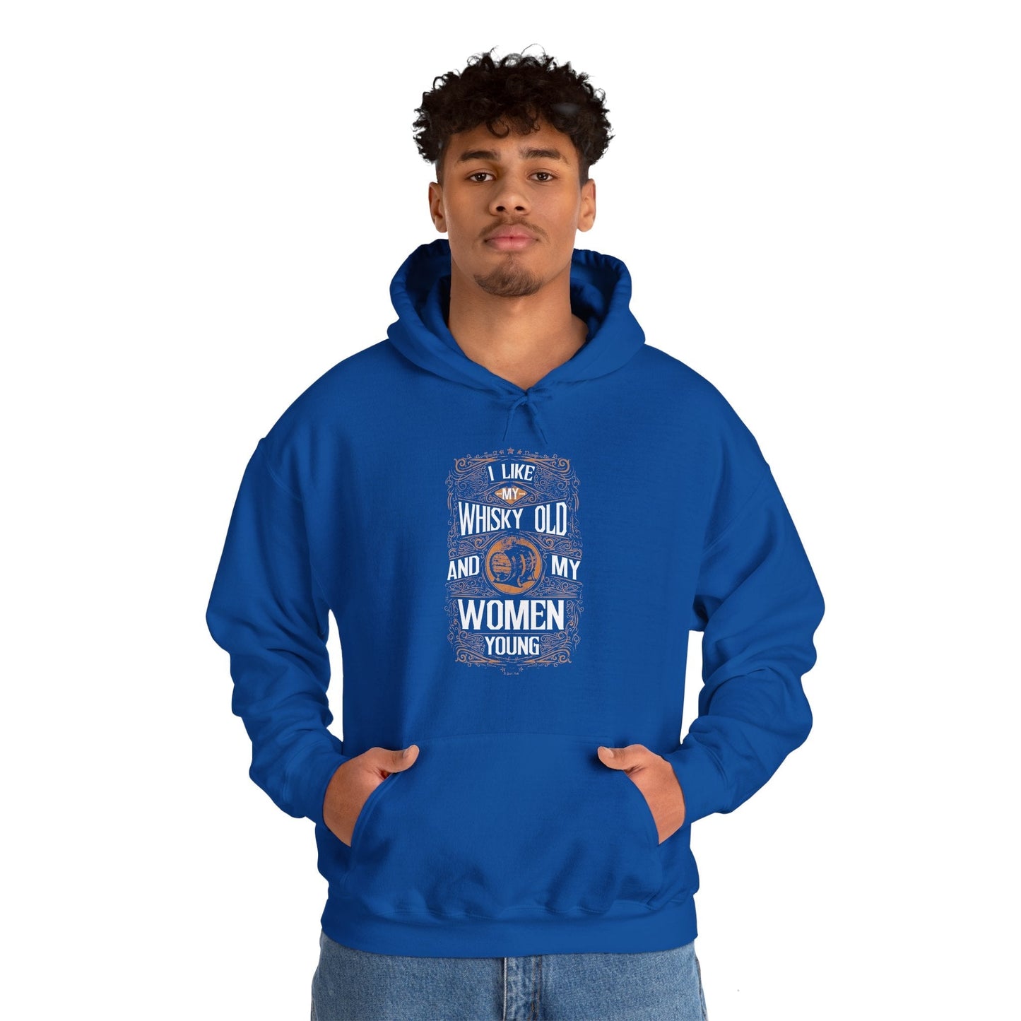 I Like My Whiskey Old and My Women Young Hooded Sweatshirt The Devil's Pickle