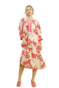 Umgee Tropical Print Button Detail Midi Dress West2East Surf