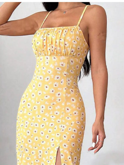 Slit Spaghetti Strap Midi Dress New Era Fashion LLc