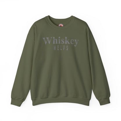 Whiskey Helps Crewneck Sweatshirt The Devil's Pickle