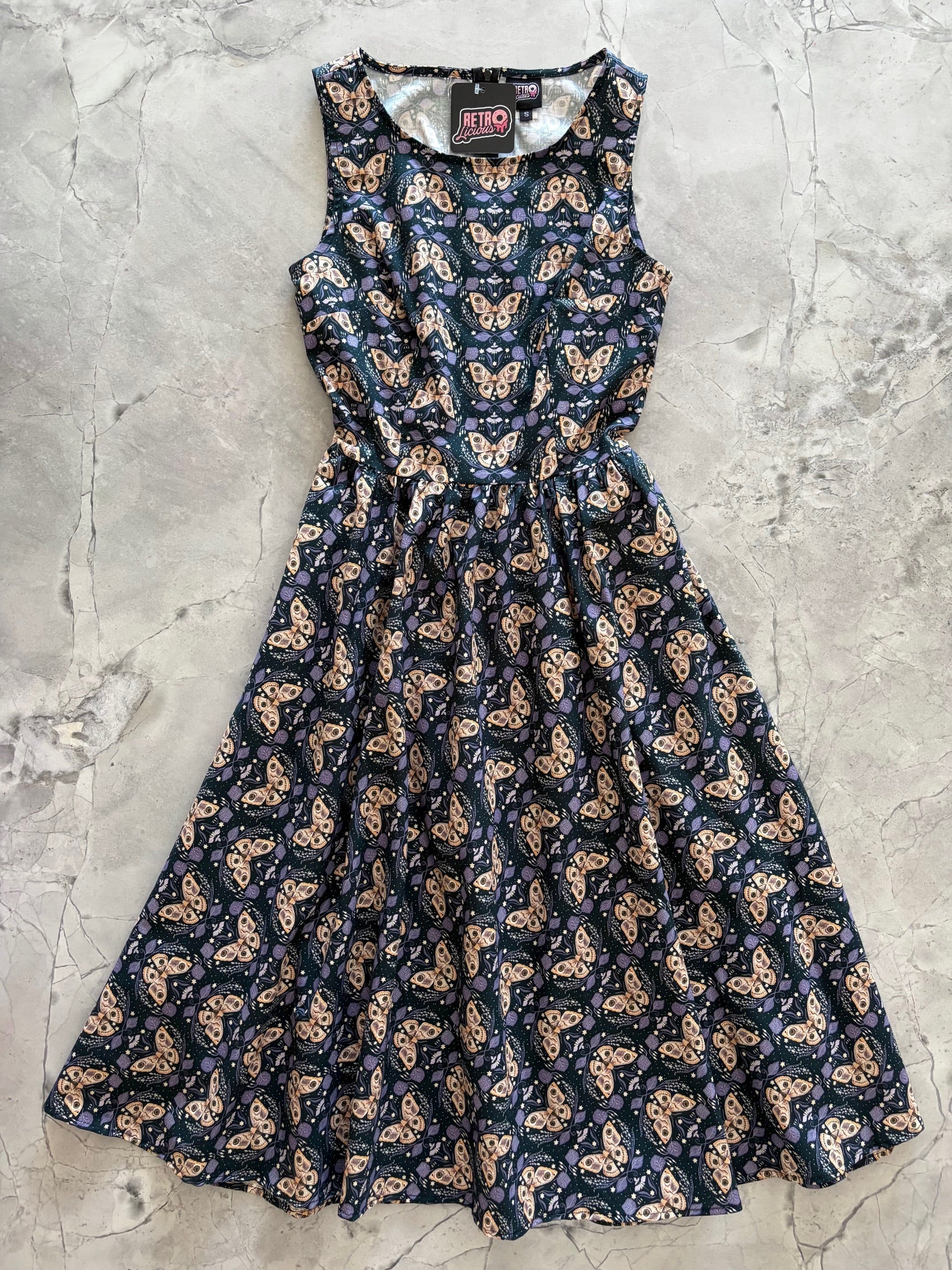 Moth Midi Dress Retrolicious