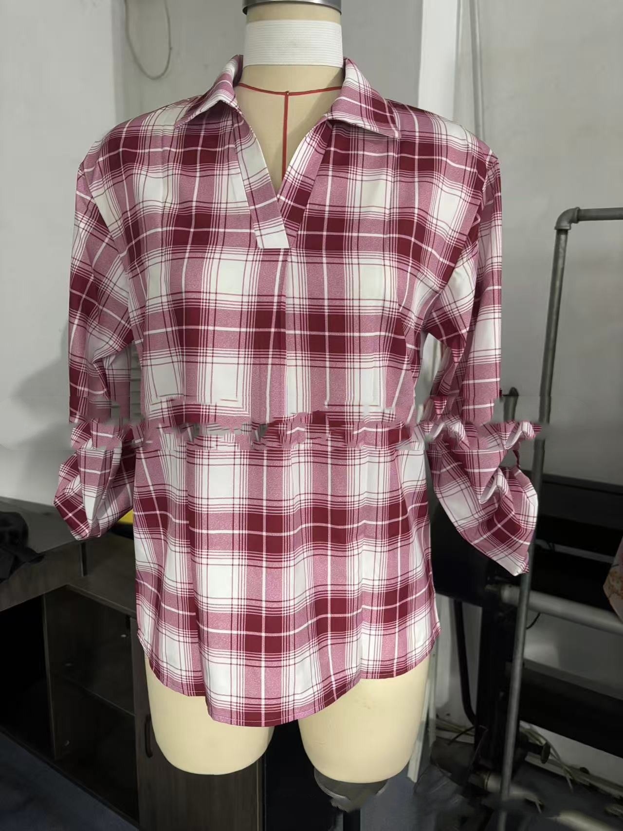 Lapel Loose Women's Plaid Shirt Commuter Style See size chart under “more details” The Fashion Celestial