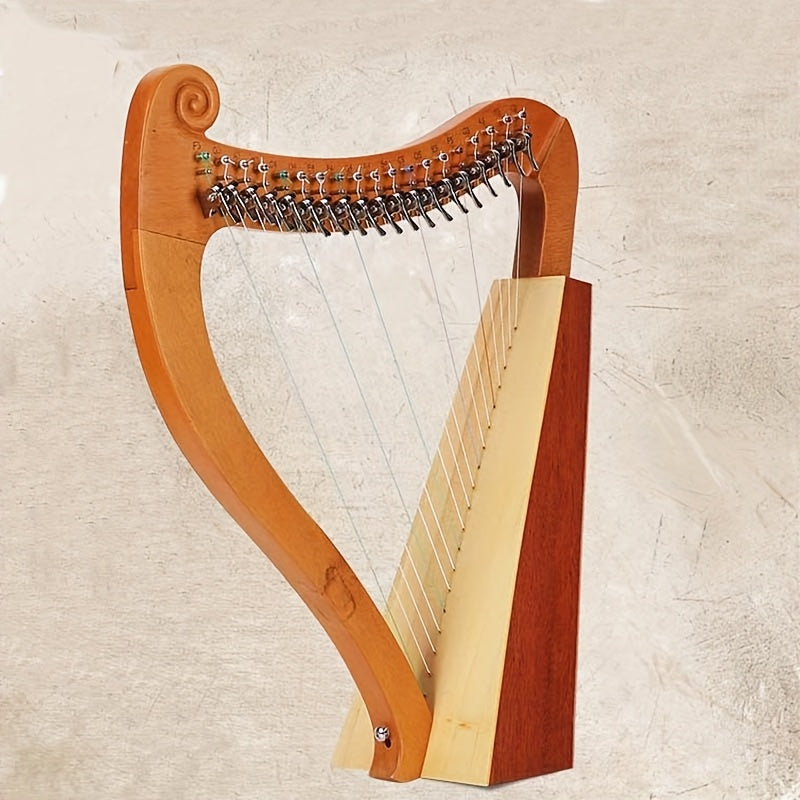 19 String 15 String Lyre Harp Mahogany Solid Wooden High Quality Portable Musical Instrument Stringed Instrument with Tuning Wrench Eid Al-Adha Mubarak NovaCart