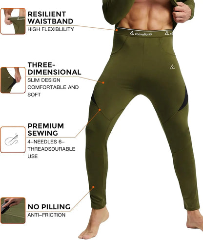 Thermal Underwear Long Johns Set Mens Winter Gift Hunting Gear Sport Base Layer Bottom Top