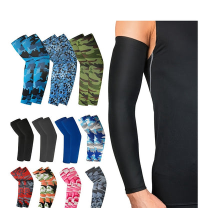 2pcs Arm Sleeves - Warm, Cooling, Sports Sleeve Hand Covers for Running, Fishing, Cycling | Durable Textile Material, Black with Colorful Patterns, Hand Washable, Sports Armwear | Patterned Sleeve | Woven Texture NovaCart