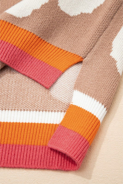 Flower Colorblock Contrast Stripe Baggy Sweater Shop Style & More | Fresh Looks, Everyday Deals & Free Shipping