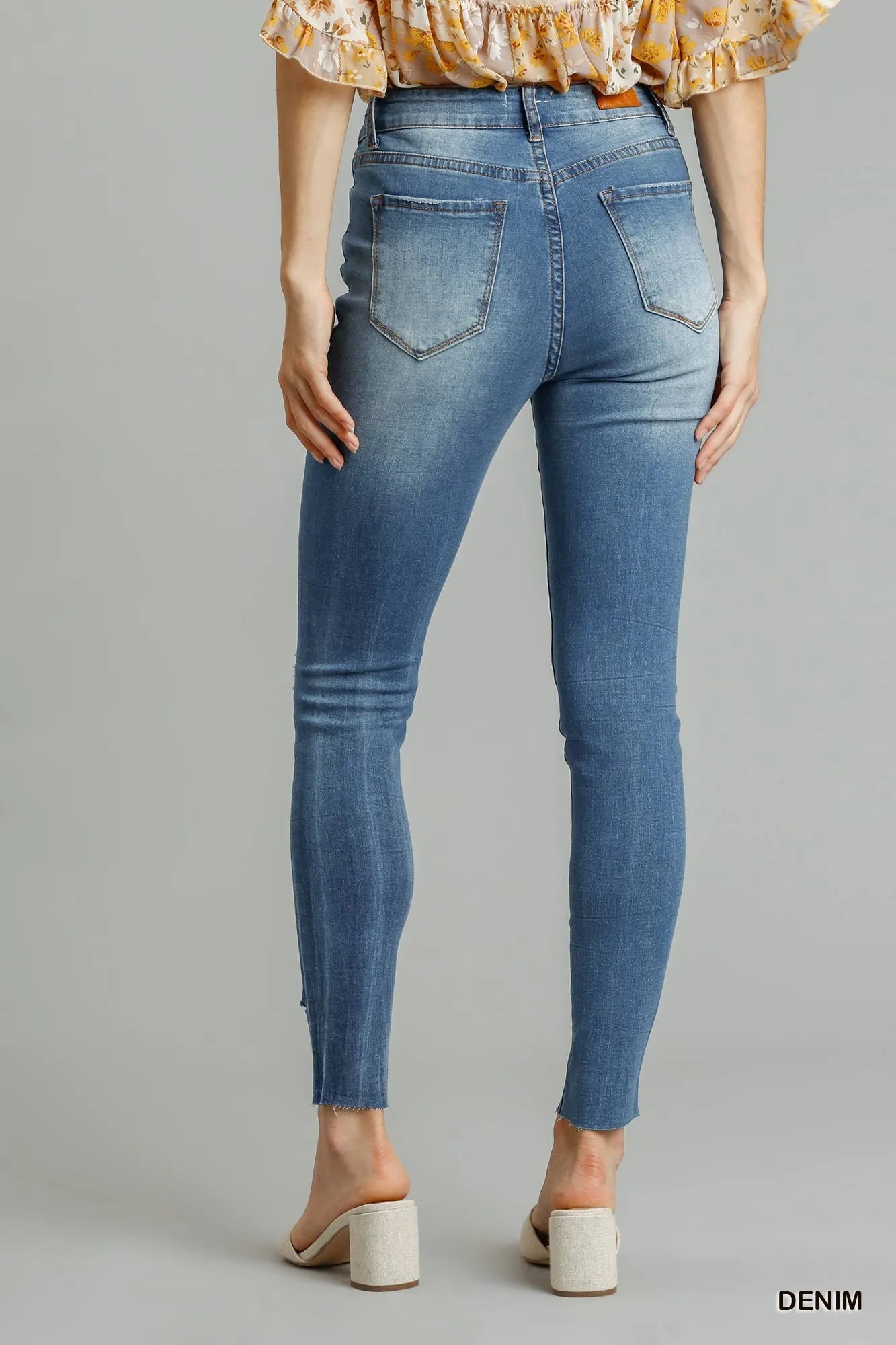 Umgee Distressed Skinny Jeans with Edge Detail West2East Surf