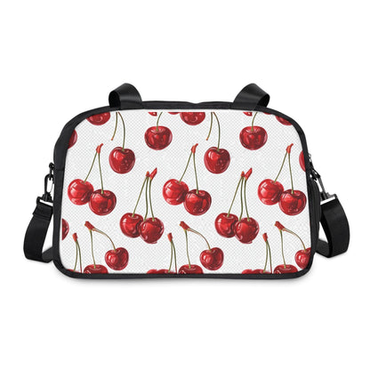 Sweet & Stylish  Womens White Cherry Print Fitness Handbag Country in My Heart