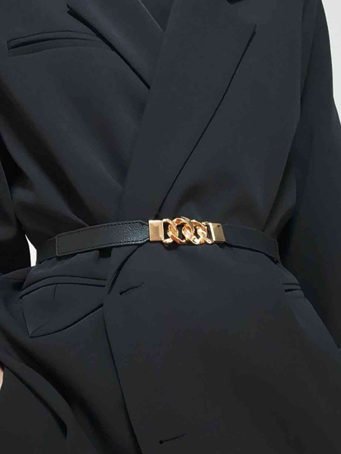 ElegantStyle Zinc Alloy Buckle Elastic PU Belt – Versatile and Stylish Accessory See size chart under “more details” The Fashion Celestial