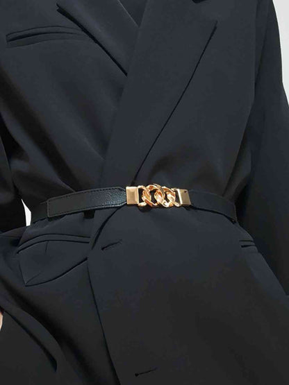 ElegantStyle Zinc Alloy Buckle Elastic PU Belt – Versatile and Stylish Accessory See size chart under “more details” The Fashion Celestial