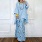 Cotton-Linen Irregular Hem Drop-Shoulder Top & Wide-Leg Pants Set | 3 Colors FitiqueFit