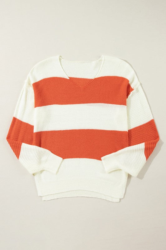 Colorblock Stripe Drop Shoulder Bubble Sleeve Swea Shop Style & More | Fresh Looks, Everyday Deals & Free Shipping