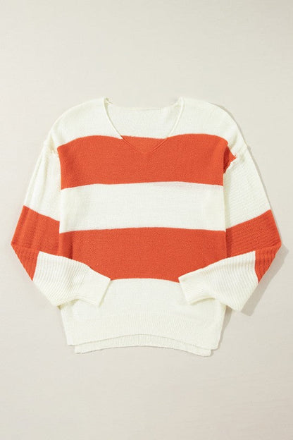 Colorblock Stripe Drop Shoulder Bubble Sleeve Swea Shop Style & More | Fresh Looks, Everyday Deals & Free Shipping