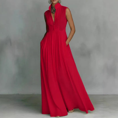 Women's French-Style High-Waist Midi Dress with Ribbon Tie FitiqueFit
