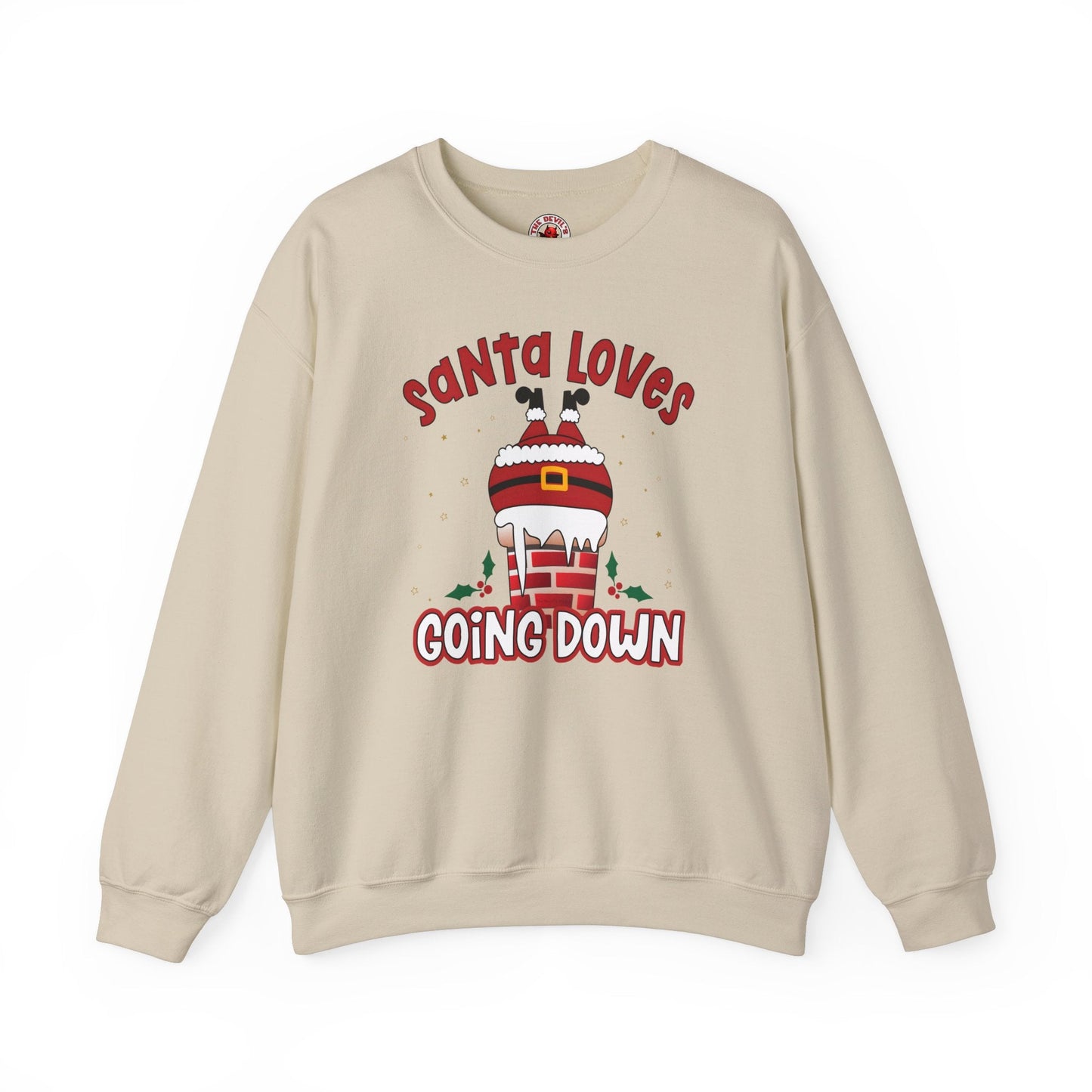 Santa Loves Going Down Crewneck Sweatshirt The Devil's Pickle