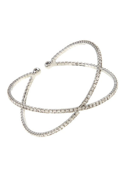 LUXURY CROSSED ADJUSTABLE RHINESTONE BRACELET Shop Style & More | Fresh Looks, Everyday Deals & Free Shipping