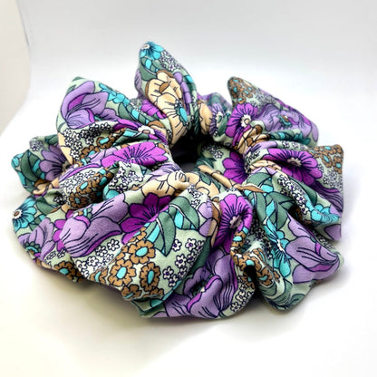 Purple & Green Floral Scrunchie Enchanted Scrunch
