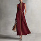 Women's Patchwork Cardigan & Wide Leg Pants Set | Colorblock Linen FitiqueFit