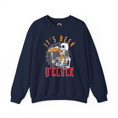 It's Beer O'Clock Skeleton Crewneck Sweatshirt The Devil's Pickle