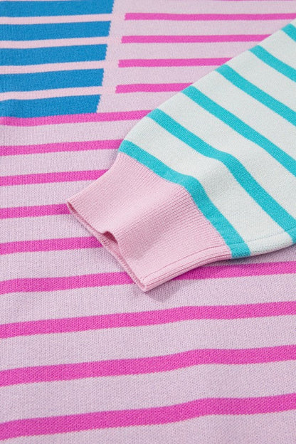 Plus Size Stripe Colorblock Half Zip Sweater Shop Style & More | Fresh Looks, Everyday Deals & Free Shipping