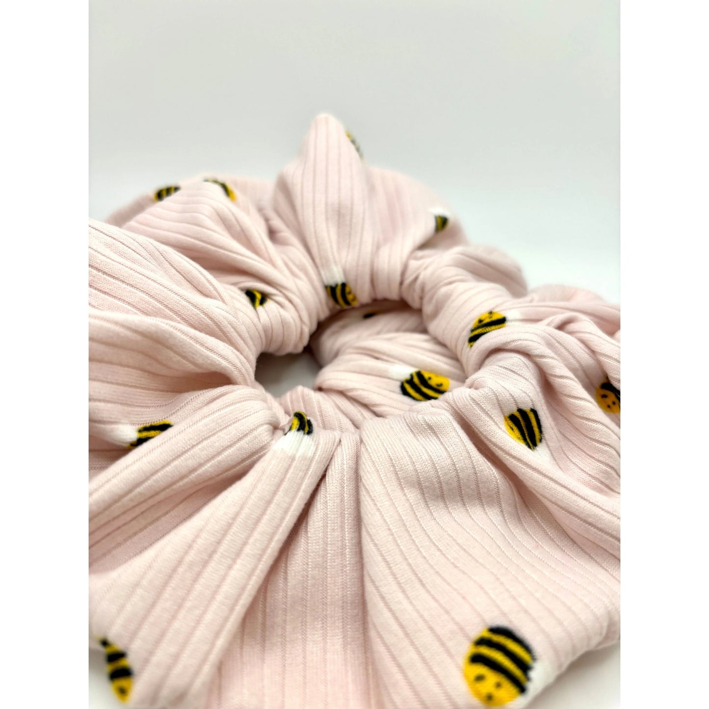 Pink Bees Ribbed Scrunchie Enchanted Scrunch