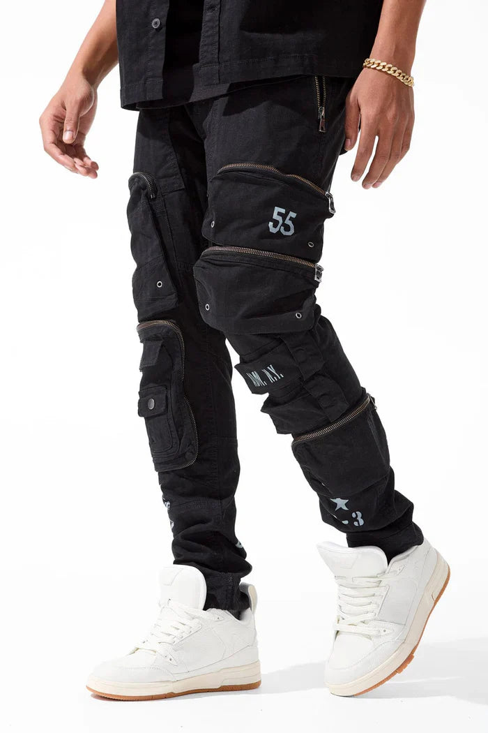 Jordan Craig Field Tech Slim Fit Cargo Pants - Black Denim Exchange