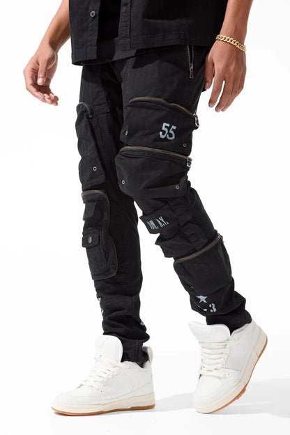 Jordan Craig Field Tech Slim Fit Cargo Pants - Black Denim Exchange