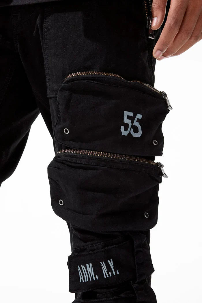 Jordan Craig Field Tech Slim Fit Cargo Pants - Black Denim Exchange