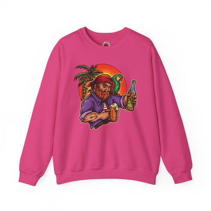 Sunset Pirate Beer Crewneck Sweatshirt The Devil's Pickle