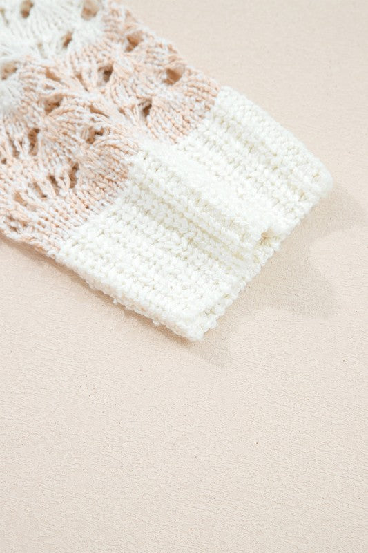 Colorblock Hollow-Out Drop Shoulder Sweater Shop Style & More | Fresh Looks, Everyday Deals & Free Shipping