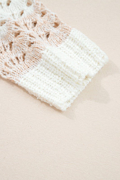 Colorblock Hollow-Out Drop Shoulder Sweater Shop Style & More | Fresh Looks, Everyday Deals & Free Shipping