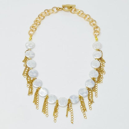 Chain Fringe Shell Pearl Necklace Shop Style & More | Fresh Looks, Everyday Deals & Free Shipping