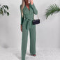 Ladies' Fashionable Slim Fit Sexy V-neck Long Sleeved Slimming Jumpsuit FitiqueFit