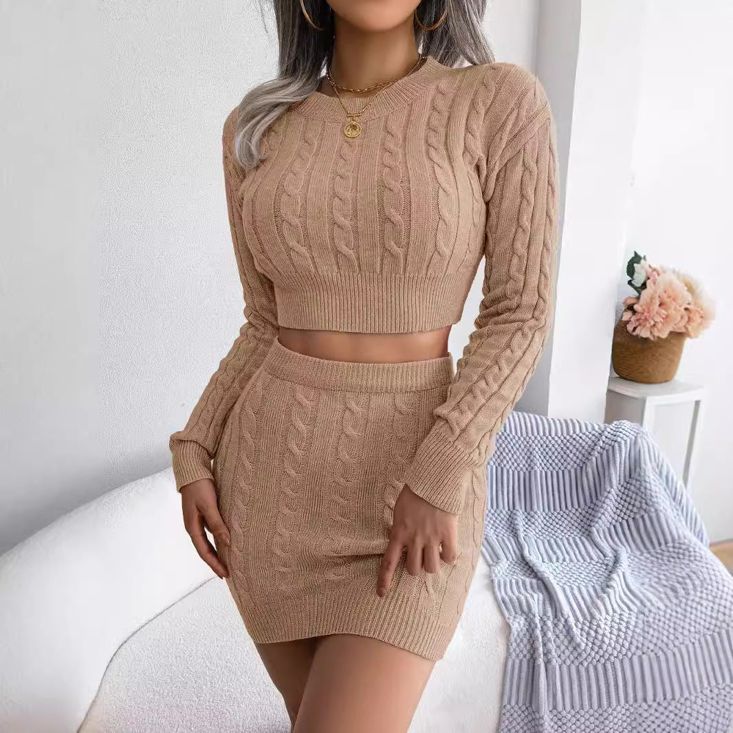 Women’s knit sweater and skirt set FitiqueFit