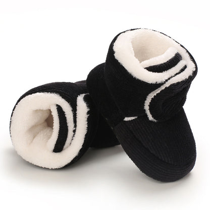 Toddler Baby Girls Booties Plus High Top Slippers Indoor Shoes Crib Shoes First Walker Shoes For Winter NovaCart