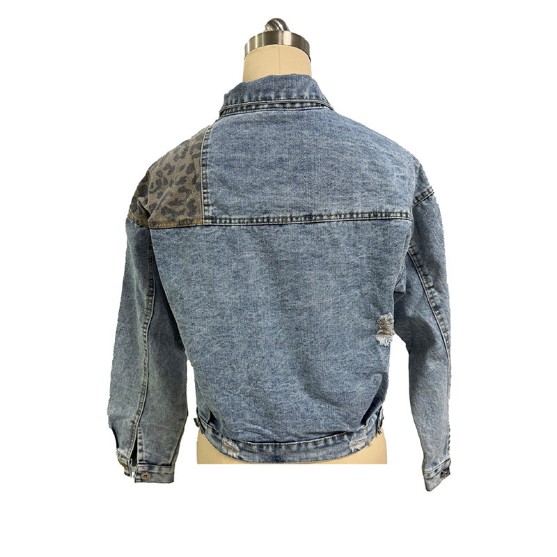 Women's Cropped Distressed Denim Jacket FitiqueFit