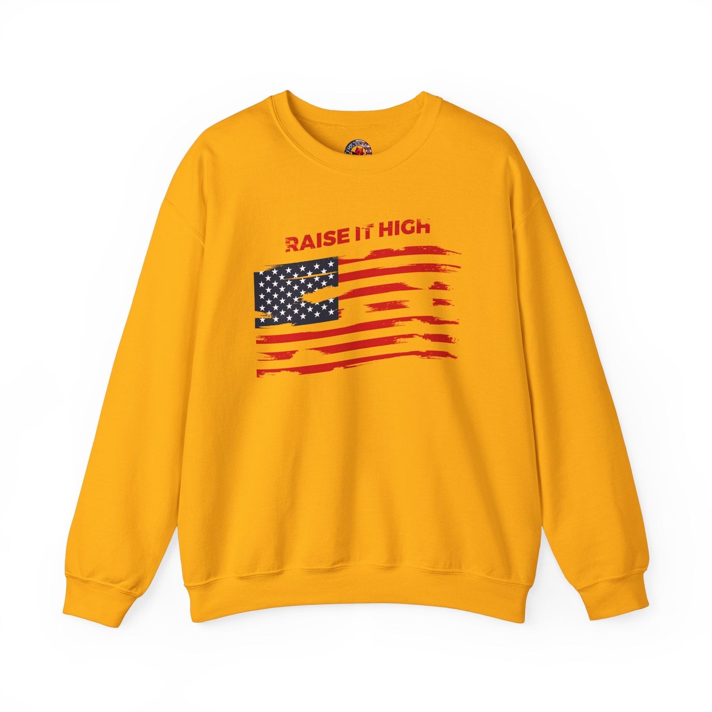 Raise It High American Flag Crewneck Sweatshirt The Devil's Pickle