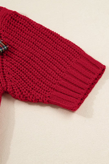 Christmas Plaid Lace-Up Puff Sleeve Sweater Shop Style & More | Fresh Looks, Everyday Deals & Free Shipping