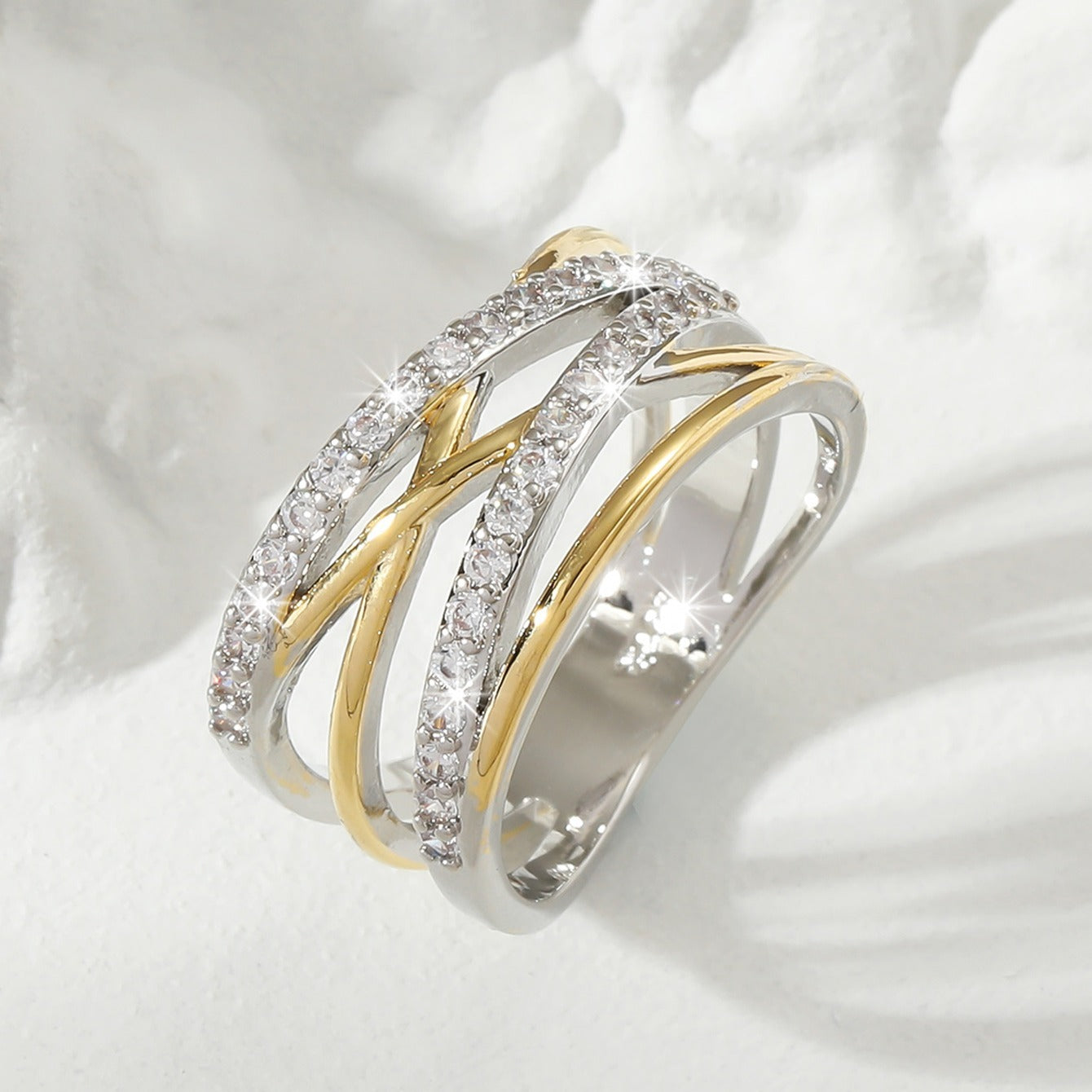 Luxury Infinity Synthetic Zirconia Eternity Ring Wedding Engagement Party Decor for Bride Women Gift NovaCart